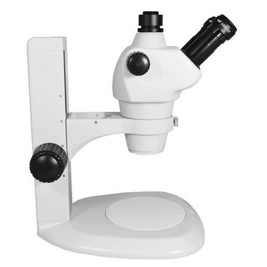 8X-50X Widefield Zoom Stereo Microscope, Trinocular, Track Stand (Track Length 280mm) Fan Shaped Base