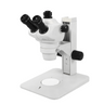 8X-50X Widefield Zoom Stereo Microscope, Trinocular, Track Stand (Track Length 300mm) Rectangle Base, SKU SZ02030044, three quarter front view
