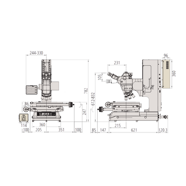 20-1000X LED Dual Illuminated Light XY Stage Travel Distance 200x170mm Measuring Microscope (Bright/Dark Field, Measuring Range: 200x170, Motor-Driven Z-Axis Models) Mitutoyo-176-897-13