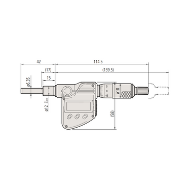0-25.4mm (0-1″) 1μm 25mm/1" Flat Digimatic Micrometer Head Mitutoyo-350-381-32
