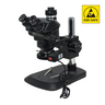 7-50X ESD Safe Post Stand Fluorescence Light ESD Trinocular Zoom Stereo Microscope, SKU SZ02090132, three quarter front view