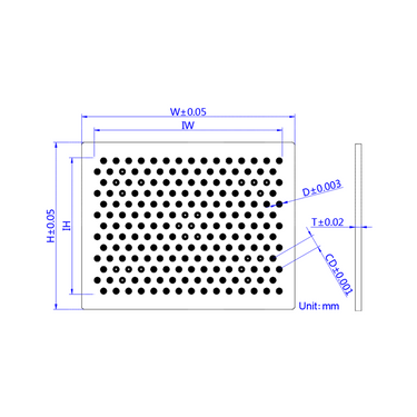 Manufacturing Precision ±1μm Ceramic Honeycomb Dot Calibration Target compatible with Halcon (15x15mm 13x15) CT20010201