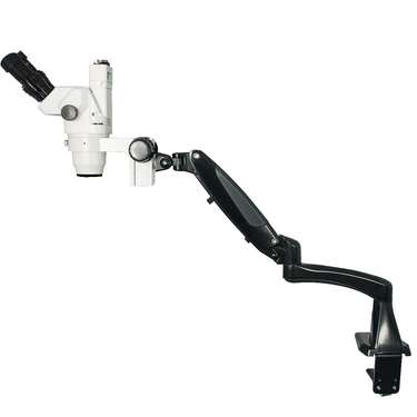 6.5X-45X Super Widefield Zoom Stereo Microscope, Trinocular, Pneumatic Flexible Arm Table Clamp