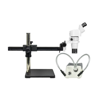 8-50X Ball Bearing Boom Stand Halogen Light Binocular Parallel Zoom Stereo Microscope PZ02080264