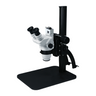 6.7-45X Curved Arm Stand Trinocular Zoom Stereo Microscope, SKU SZ02020133, three quarter front view