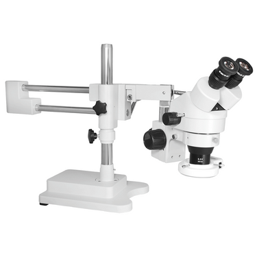 3.5X-45X Widefield Zoom Stereo Microscope, Binocular, Double Arm Boom Stand, LED Light