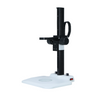 Microscope Track Stand, 39mm Coarse Focus Rack, LED Bottom Light Base (Dimmable), SKU ST02031401, three quarter front view