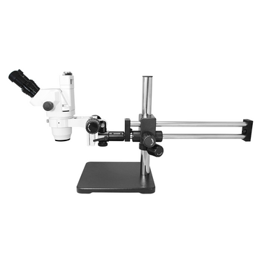 6.5X-45X Super Widefield Zoom Stereo Microscope, Trinocular, Double Arm Boom Stand
