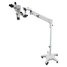 8-50X Pneumatic Arm Trinocular Parallel Zoom Stereo Microscope, SKU PZ02070131, three quarter front view