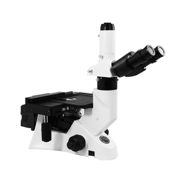 40X-400X Inverted Metallurgical Microscope, Trinocular, Halogen Light, Mechanical Stage + Polarizing Kit