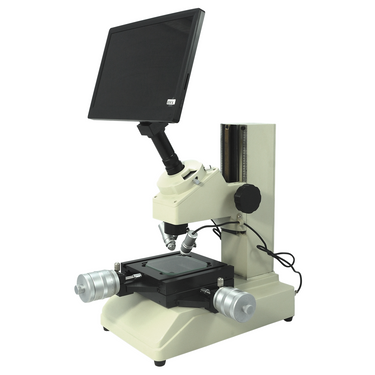 Toolmakers Microscope 30X 93.6X LED Industrial Inspection Measuring + LCD Digital Camera, SKU MS02040101, three quarter front view