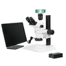 2.0 Megapixels 6.7-45X CMOS LED Light Track Stand Trinocular Zoom Stereo Microscope, SKU SZ02060033, three quarter front view