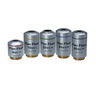 Infinity-Corrected Long Working Distance Plan Fluor Apochromatic Microscope Objective Lens Set 4X 10X 20X 40X 60X, SKU FM06023041, three quarter front view