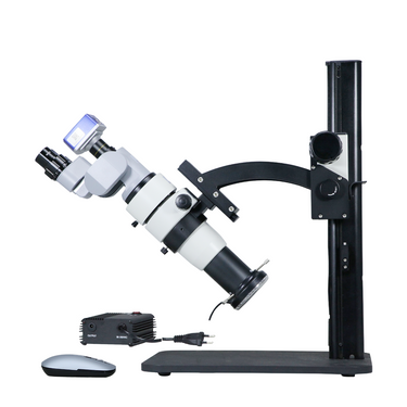 5-50X 8 Megapixels CMOS LED Light Curved Arm Stand Trinocular Parallel Zoom Stereo Microscope PZ02020172