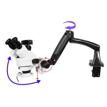 3.0 Megapixels 7-45X CMOS LED Light Pneumatic Arm Trinocular Zoom Stereo Microscope SZ02010733
