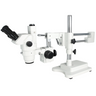 6.5X-45X Super Widefield Zoom Stereo Microscope, Trinocular, Double Arm Boom Stand with Arbor, SKU SZ02020572, three quarter front view