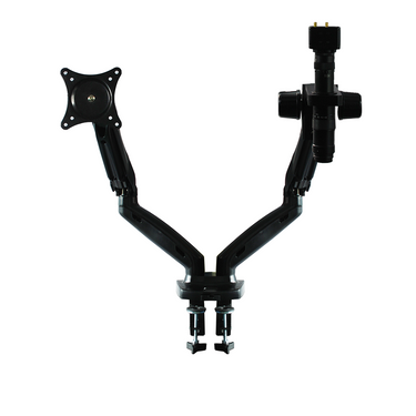 0.35X-2.25X Industrial Inspection Video Zoom Microscope, Pneumatic Arm Clamp Stand + Monitor Holder
