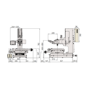 30X LED Dual Illuminated Light XY Stage Travel Distance 200x170mm Measuring Microscope (Motor-Driven Z-Axis Models) Mitutoyo-176-891-13