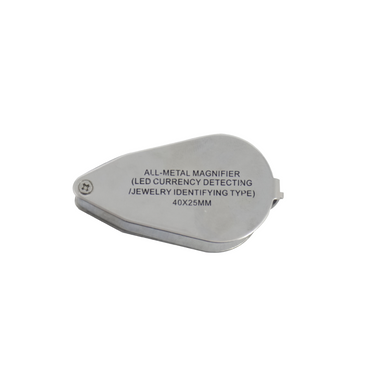 40X LED Jeweler's Loupe - All-Metal Magnifier (LED Currency Detecting/Jewelry Identifying Type) 40x25mm