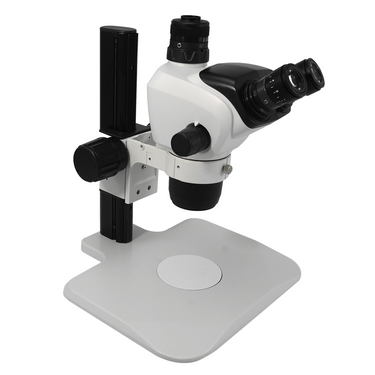 6.6X-51X Widefield Zoom Stereo Microscope, Trinocular, Track Stand