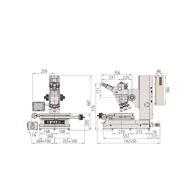 20-1000X LED Dual Illuminated Light XY Stage Travel Distance 200x100mm Measuring Microscope (Bright Field, Measuring Range: 200x100, Z-Axis Measurement) Mitutoyo-176-977-13