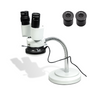 8X 8X/12X LED Light Gooseneck Stand 8X/12X Binocular Fixed Power Stereo Microscope, SKU FS02050122, three quarter front view