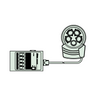 Quintuple (5) Holes, 4 parcentering adjustment Quintuple (5) Holes Motorized Nosepiece, SKU Mitutoyo-378-216A, three quarter front view