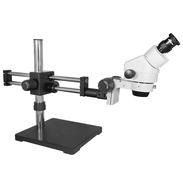 7X-45X Widefield Zoom Stereo Microscope, Binocular, Double Arm Boom Stand (Siedentopf)
