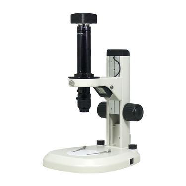 0.7-4.5X 5.0 Megapixels CMOS Track Stand LED Dual Illuminated Light  Video Zoom Microscope, SKU MZ02120214, three quarter front view