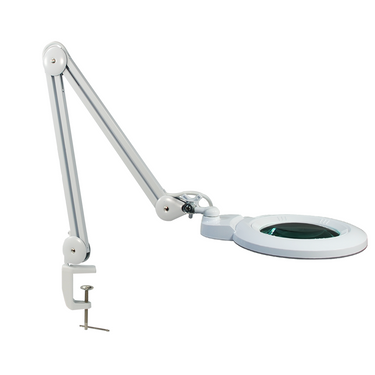 3 & 5 Diopter LED Magnifying Lamp with Clamp – 2 Interchangeable 7-inch Glass Lenses
