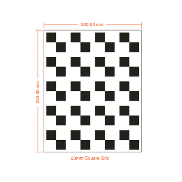 Glass Square Fiducial Mark Calibration Target (200x250mm 4x5) CT20040107
