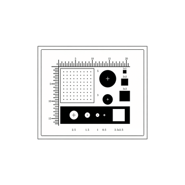 20mm/40 Div Glass Multi-Function Calibration Target (35x25mm, 9x9) CT20040106