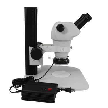 8X-50X Widefield Zoom Stereo Microscope, Binocular, Track Stand, LED Ring Light
