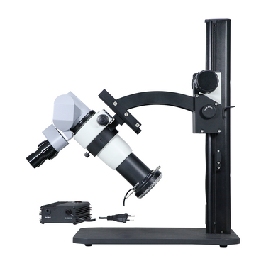 5-50X LED Light Curved Arm Stand Binocular Parallel Zoom Stereo Microscope PZ02020162