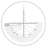 Microscope Eyepiece Reticle Cross Line Micrometer Ruler, 180° Angle, Dual Axis Crosshair Scale Dia. 24mm, 10mm/100 Div., SKU RT20121161, three quarter front view