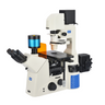 100-600X Inverted LED Dual Illuminated Light XY Stage Travel Distance 130x100mm Trinocular Inverted Fluorescence Microscope, SKU Nexcope-NIB950-Trinocular, three quarter front view