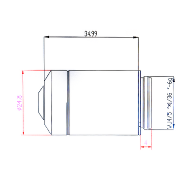 20X Infinity-Corrected LM Plan Long Working Distance Achromatic Metallurgical Microscope Objective Lens Working Distance 9.33mm