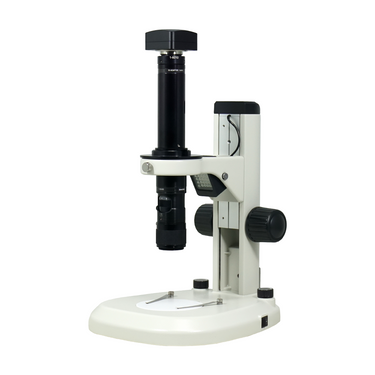 0.58-7X 5.0 Megapixels CMOS Track Stand LED Dual Illuminated Light  Video Zoom Microscope, SKU MZ02130214, three quarter front view
