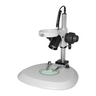 Microscope Post Stand, 76mm Fine Focus Rack, Top and Bottom LED Light (Dimmable), SKU ST08021101, three quarter front view