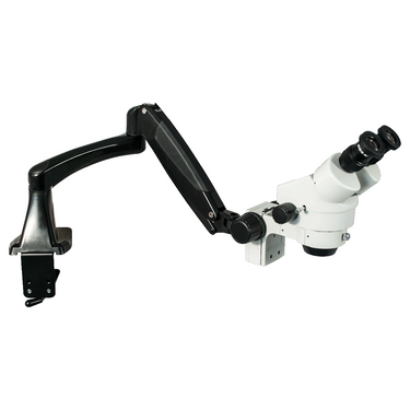 7X-45X Widefield Zoom Stereo Microscope, Binocular, Pneumatic Articulating Arm Table Clamp