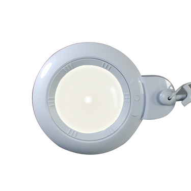 5 Diopter (2.25X) LED Magnifying Lamp with Clamp - 6-inch Glass Lens (Removable)