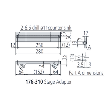 Stage Adapter B Mitutoyo-176-310