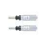 0-0.02″ Mechanical Micrometer Head Graduation 0.000005″  0.02" Flat with Clamp Nut Extra-Fine Feeding Mechanical Micrometer Head (Thimble Diameter: Dia. 21mm, Spindle Diameter: Dia. 8mm, W/Vernier), SKU Mitutoyo-110-116, three quarter front view
