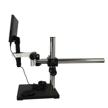 0.35X-2.25X Industrial Inspection Video Zoom Microscope, Boom Stand + LCD Display Digital Camera 10 in. Monitor