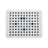Manufacturing Precision ±10μm White Dot Calibration Target on Glass (200x150mm 11x9), SKU CT20010302, three quarter front view