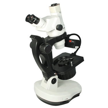6.7X-45X Professional Jewelry Gem Stereo Zoom Microscope, Trinocular, Fluorescent/Halogen Light, Dark Field
