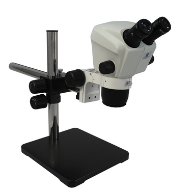 7X-45X Widefield Zoom Stereo Microscope, Binocular, Single Arm Boom Stand (Adjustable Eyepiece)
