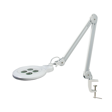 Multi-Diopter LED Magnifying Lamp with Clamp - 6-inch Glass Lens (8D, 10D, 12D & 15D)