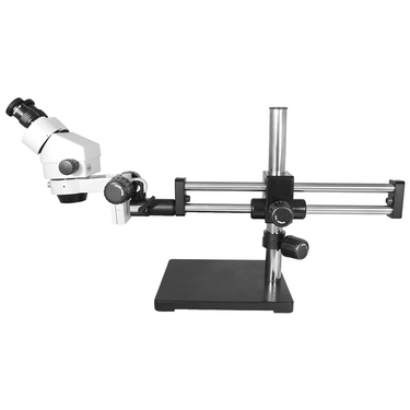 7X-45X Widefield Zoom Stereo Microscope, Binocular, Double Arm Boom Stand (Siedentopf)