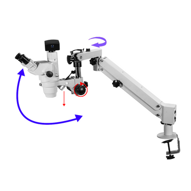 5.0 Megapixels 6.7-45X CMOS Pneumatic Arm Trinocular Zoom Stereo Microscope SZ02020752
